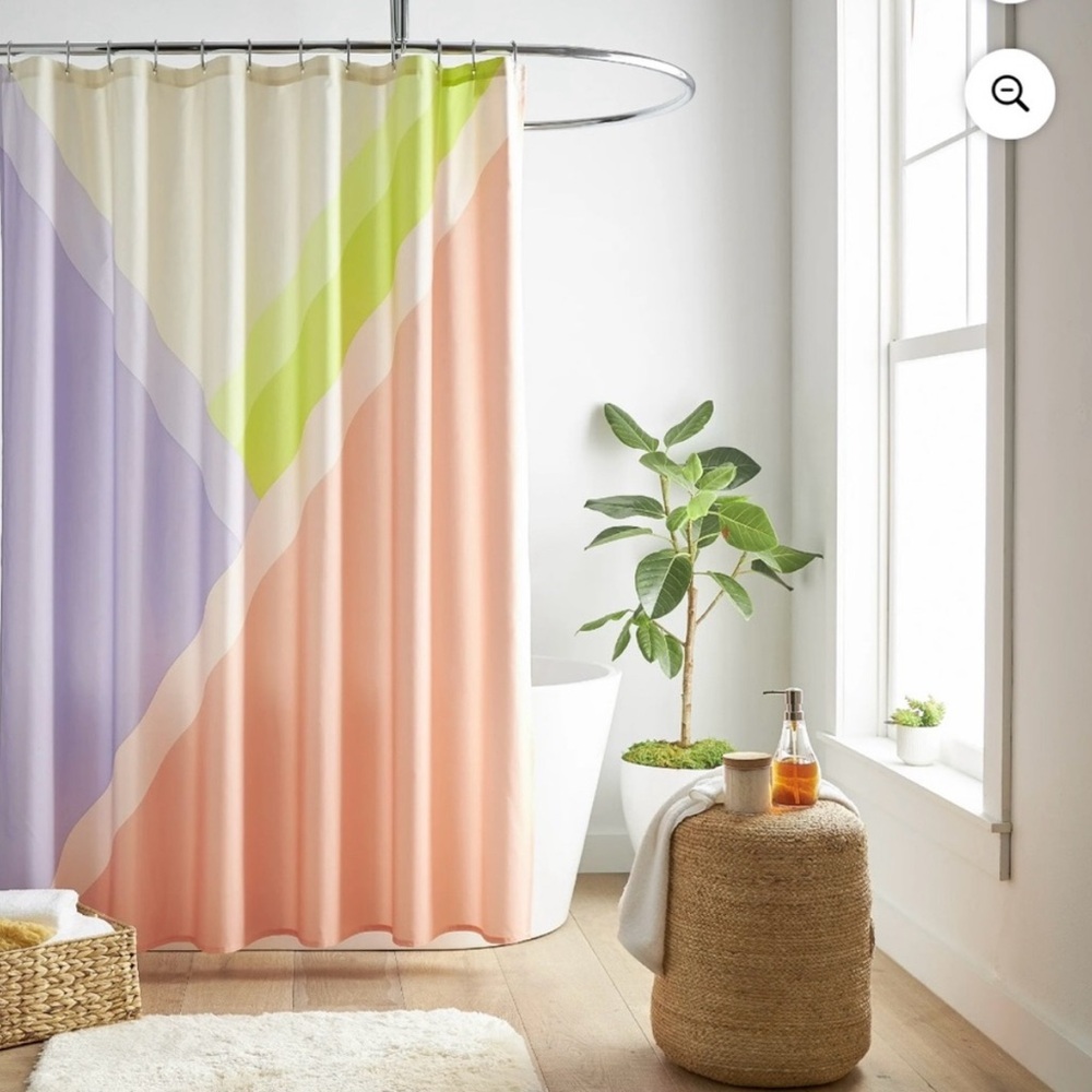 Mainstays Multicolored Fabric Shower Curtain
